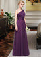 Izabella A-Line One-Shoulder Floor-Length Tulle Bridesmaid Dress With Ruffle DKP0013216