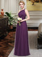 Izabella A-Line One-Shoulder Floor-Length Tulle Bridesmaid Dress With Ruffle DKP0013216