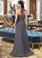 Martha A-Line Halter Sweep Train Chiffon Bridesmaid Dress With Bow(s) Cascading Ruffles DKP0013217