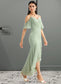 Nicola Trumpet/Mermaid V-neck Asymmetrical Bridesmaid Dress With Ruffle DKP0013222