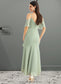 Nicola Trumpet/Mermaid V-neck Asymmetrical Bridesmaid Dress With Ruffle DKP0013222