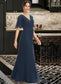 Helga A-Line V-neck Floor-Length Bridesmaid Dress With Ruffle DKP0013223