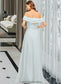 Audrina A-Line Off-the-Shoulder Floor-Length Chiffon Bridesmaid Dress With Beading Split Front Cascading Ruffles DKP0013226