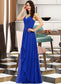 Kendal A-Line V-neck Floor-Length Bridesmaid Dress With Ruffle DKP0013233