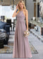 Julianna Empire Halter Floor-Length Chiffon Bridesmaid Dress With Ruffle Bow(s) DKP0013258