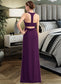 Nora A-Line Scoop Neck Floor-Length Chiffon Bridesmaid Dress With Split Front DKP0013260