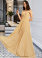 Julianna A-Line V-neck Floor-Length Bridesmaid Dress DKP0013265