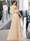 Amanda A-Line V-neck Floor-Length Chiffon Bridesmaid Dress With Ruffle Split Front DKP0013267