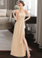 Ruth A-Line Square Neckline Floor-Length Bridesmaid Dress With Split Front DKP0013275