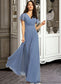 Everleigh A-Line V-neck Floor-Length Bridesmaid Dress With Lace DKP0013278