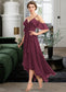 Laylah A-Line V-neck Asymmetrical Chiffon Bridesmaid Dress With Cascading Ruffles DKP0013280