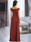 Rory Sheath/Column Off-the-Shoulder Floor-Length Bridesmaid Dress With Ruffle DKP0013284