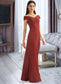 Rory Sheath/Column Off-the-Shoulder Floor-Length Bridesmaid Dress With Ruffle DKP0013284