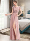 Kaya A-Line Scoop Neck Floor-Length Bridesmaid Dress With Sequins Split Front DKP0013286