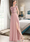 Kaya A-Line Scoop Neck Floor-Length Bridesmaid Dress With Sequins Split Front DKP0013286