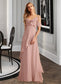 Saniyah A-Line V-neck Floor-Length Bridesmaid Dress With Ruffle DKP0013289