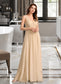 Dayana A-Line V-neck Floor-Length Bridesmaid Dress With Sequins DKP0013291