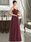 Hope A-Line/Princess V-neck Floor-Length Tulle Lace Bridesmaid Dress DKP0013295