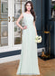 Ariel A-Line Scoop Neck Floor-Length Chiffon Bridesmaid Dress With Ruffle DKP0013296