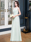 Ariel A-Line Scoop Neck Floor-Length Chiffon Bridesmaid Dress With Ruffle DKP0013296