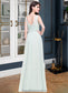 Ariel A-Line Scoop Neck Floor-Length Chiffon Bridesmaid Dress With Ruffle DKP0013296