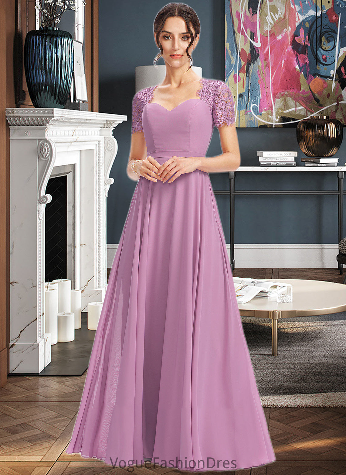 Natalya A-Line Sweetheart Bridesmaid Dress With Lace DKP0013299