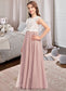 Alexandria A-Line Scoop Neck Floor-Length Chiffon Lace Junior Bridesmaid Dress With Bow(s) DKP0013305