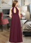 Ivy A-Line Scoop Neck Asymmetrical Chiffon Junior Bridesmaid Dress With Ruffle DKP0013306