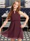 Payten A-Line Scoop Neck Knee-Length Chiffon Junior Bridesmaid Dress With Bow(s) DKP0013308