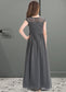 Keyla A-Line Scoop Neck Floor-Length Chiffon Lace Junior Bridesmaid Dress With Ruffle DKP0013331