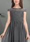 Keyla A-Line Scoop Neck Floor-Length Chiffon Lace Junior Bridesmaid Dress With Ruffle DKP0013331