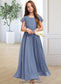 Areli A-Line Scoop Neck Floor-Length Chiffon Junior Bridesmaid Dress With Bow(s) DKP0013337