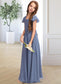 Areli A-Line Scoop Neck Floor-Length Chiffon Junior Bridesmaid Dress With Bow(s) DKP0013337