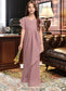 Mariah A-Line V-neck Floor-Length Chiffon Junior Bridesmaid Dress With Cascading Ruffles DKP0013343