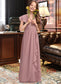 Mariah A-Line V-neck Floor-Length Chiffon Junior Bridesmaid Dress With Cascading Ruffles DKP0013343