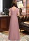 Mariah A-Line V-neck Floor-Length Chiffon Junior Bridesmaid Dress With Cascading Ruffles DKP0013343