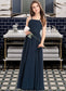 Kayley A-Line Square Neckline Floor-Length Chiffon Junior Bridesmaid Dress With Bow(s) DKP0013345