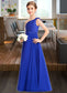 Janey A-Line One-Shoulder Floor-Length Chiffon Charmeuse Junior Bridesmaid Dress With Ruffle DKP0013347