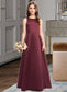 Noelle A-Line Scoop Neck Floor-Length Satin Junior Bridesmaid Dress DKP0013348