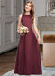 Noelle A-Line Scoop Neck Floor-Length Satin Junior Bridesmaid Dress DKP0013348