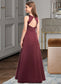 Noelle A-Line Scoop Neck Floor-Length Satin Junior Bridesmaid Dress DKP0013348