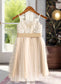 Ayla A-Line Square Neckline Knee-Length Tulle Junior Bridesmaid Dress With Sash Bow(s) DKP0013351