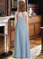 Angelica A-Line Scoop Neck Floor-Length Chiffon Junior Bridesmaid Dress With Ruffle DKP0013353