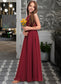 Kimora A-Line Scoop Neck Floor-Length Chiffon Junior Bridesmaid Dress DKP0013357