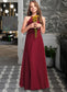 Kimora A-Line Scoop Neck Floor-Length Chiffon Junior Bridesmaid Dress DKP0013357