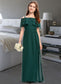 Ashanti A-Line Off-the-Shoulder Floor-Length Chiffon Junior Bridesmaid Dress With Bow(s) DKP0013359