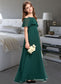 Ashanti A-Line Off-the-Shoulder Floor-Length Chiffon Junior Bridesmaid Dress With Bow(s) DKP0013359