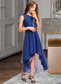 Charlee A-Line One-Shoulder Asymmetrical Chiffon Junior Bridesmaid Dress With Bow(s) Ruffles DKP0013363