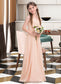 Katie A-Line V-neck Floor-Length Chiffon Junior Bridesmaid Dress With Ruffle DKP0013368