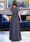 Xiomara A-Line V-neck Floor-Length Chiffon Junior Bridesmaid Dress With Ruffle Bow(s) DKP0013369